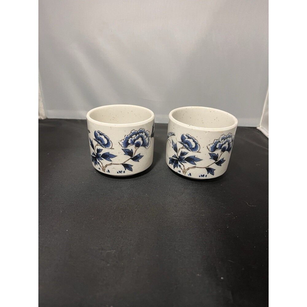 Japanese Handmade Ceramic Pottery Cups, Set of 2